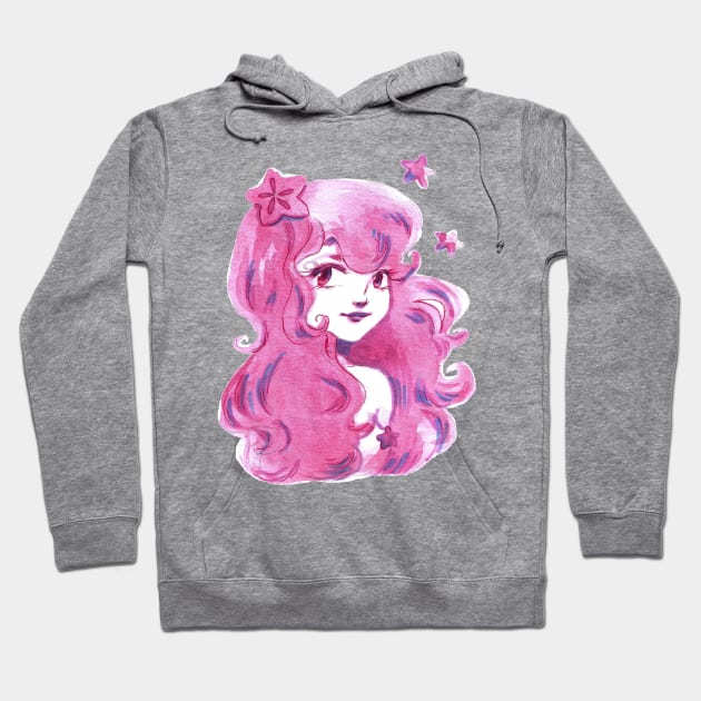 Pink Star Girl Hoodie by saradaboru